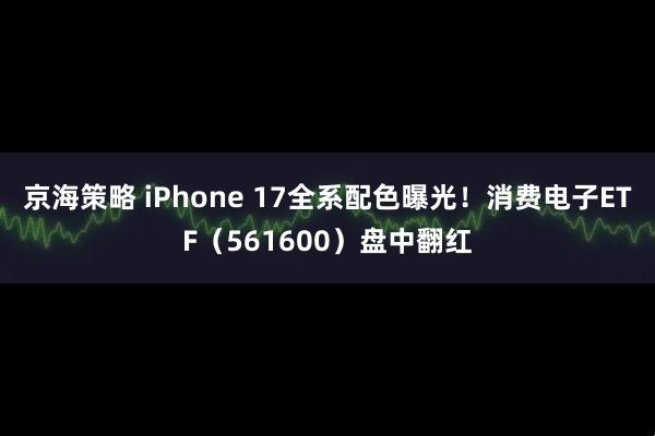 京海策略 iPhone 17全系配色曝光！消费电子ETF（561600）盘中翻红